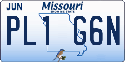 MO license plate PL1G6N