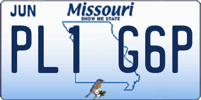 MO license plate PL1G6P