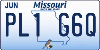 MO license plate PL1G6Q