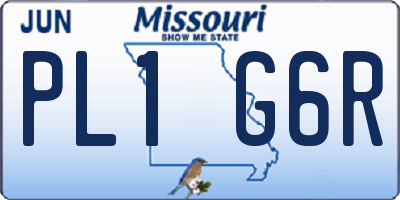 MO license plate PL1G6R