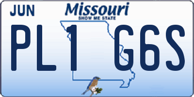 MO license plate PL1G6S