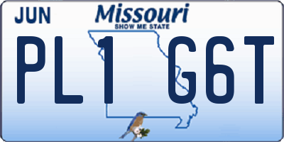 MO license plate PL1G6T