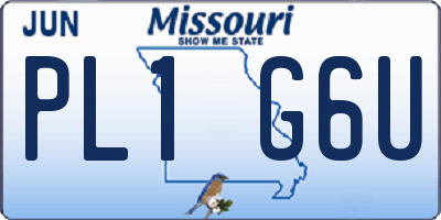 MO license plate PL1G6U