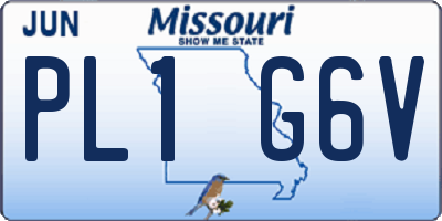MO license plate PL1G6V