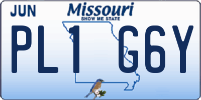 MO license plate PL1G6Y