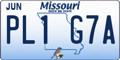 MO license plate PL1G7A