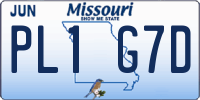 MO license plate PL1G7D