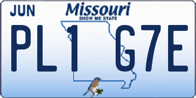 MO license plate PL1G7E