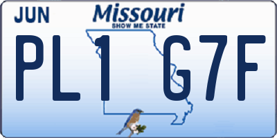 MO license plate PL1G7F