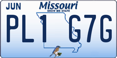 MO license plate PL1G7G