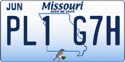 MO license plate PL1G7H