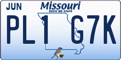 MO license plate PL1G7K