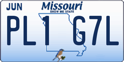 MO license plate PL1G7L