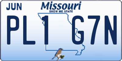 MO license plate PL1G7N