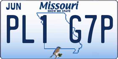 MO license plate PL1G7P