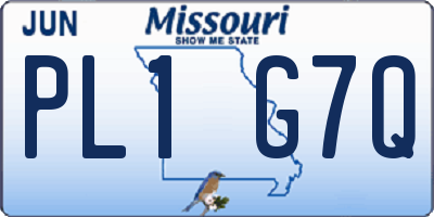 MO license plate PL1G7Q