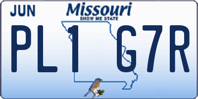 MO license plate PL1G7R
