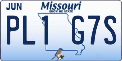 MO license plate PL1G7S