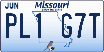 MO license plate PL1G7T