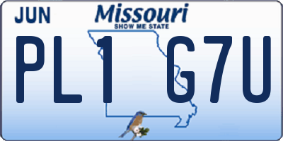 MO license plate PL1G7U