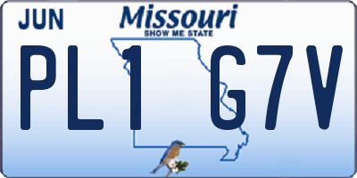 MO license plate PL1G7V