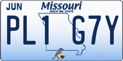 MO license plate PL1G7Y