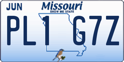 MO license plate PL1G7Z