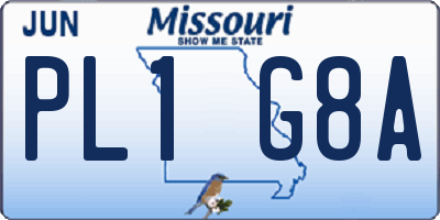 MO license plate PL1G8A