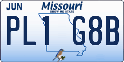 MO license plate PL1G8B