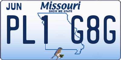 MO license plate PL1G8G