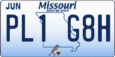 MO license plate PL1G8H