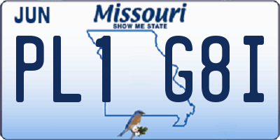 MO license plate PL1G8I