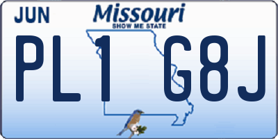 MO license plate PL1G8J