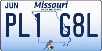 MO license plate PL1G8L