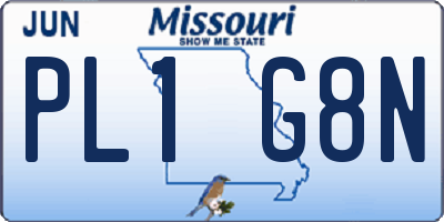 MO license plate PL1G8N