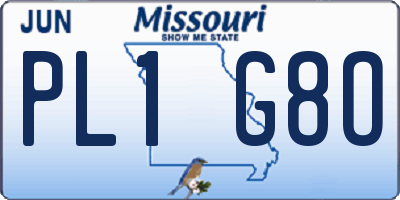 MO license plate PL1G8O