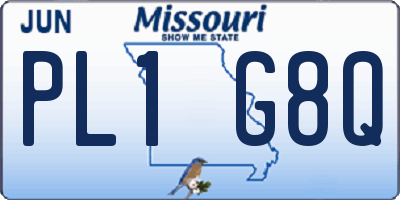 MO license plate PL1G8Q