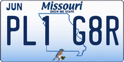 MO license plate PL1G8R