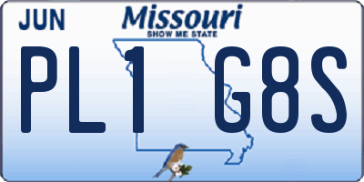 MO license plate PL1G8S
