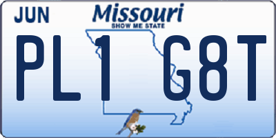 MO license plate PL1G8T