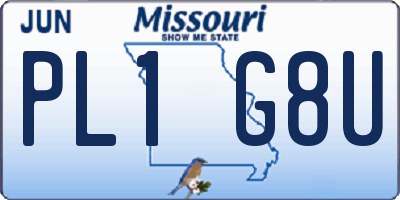 MO license plate PL1G8U