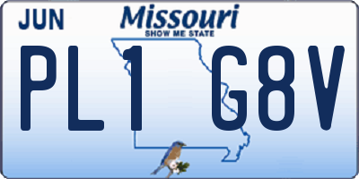 MO license plate PL1G8V