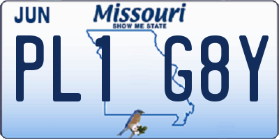 MO license plate PL1G8Y