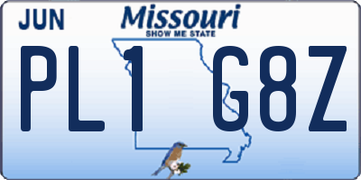 MO license plate PL1G8Z