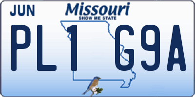 MO license plate PL1G9A