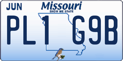 MO license plate PL1G9B
