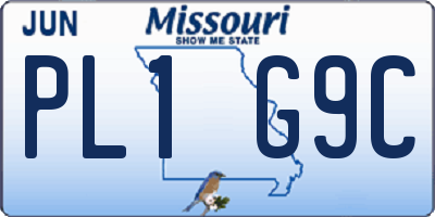 MO license plate PL1G9C