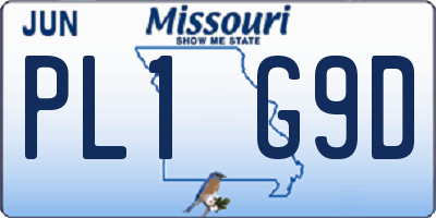 MO license plate PL1G9D