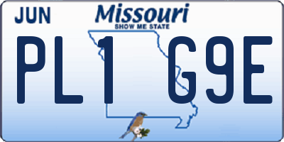 MO license plate PL1G9E