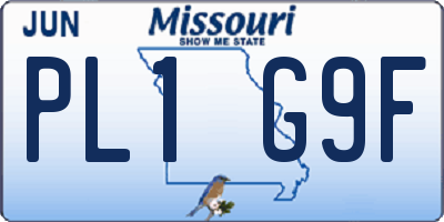 MO license plate PL1G9F